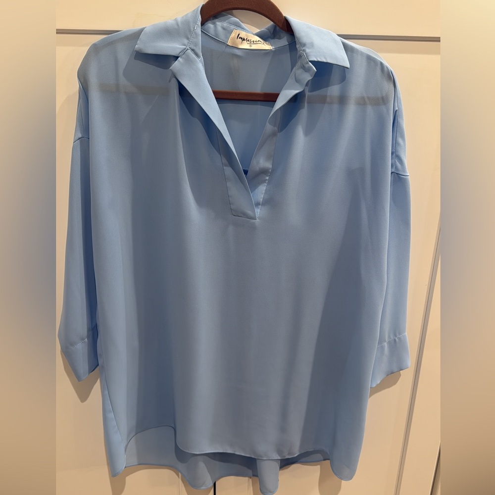 Impressions Sky Blue Blouse